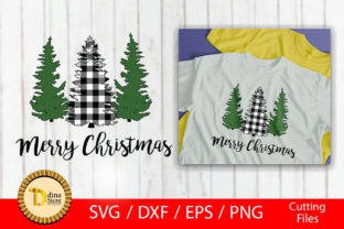 Christmas Bufflo and Green Trees Graphics for Crafts