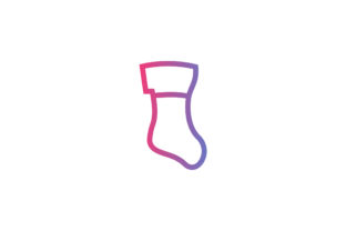 Christmas Colorful Line Art Sock Icon: Graphics Review