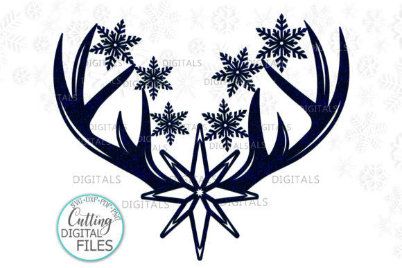 Christmas Deer Antlers Cut out File: Graphics for Crafts
