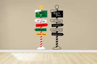 Christmas North Pole Sign Post Graphics for Crafts