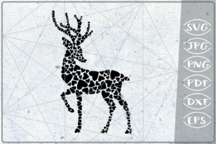 Christmas Reinder Hearts Print: A Festive Graphics Asset for Crafts