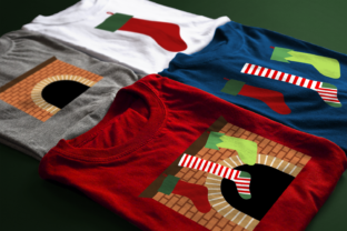 Christmas Stocking and Fireplace: A Festive Graphics Asset for Crafts
