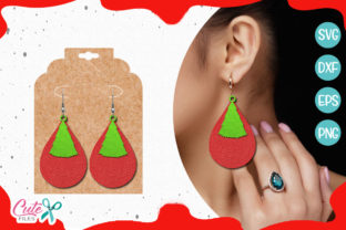 Christmas Tree Earring Template for Crafts and Graphics