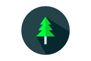 Colorful Christmas Tree Flat Vector Icon for Graphics