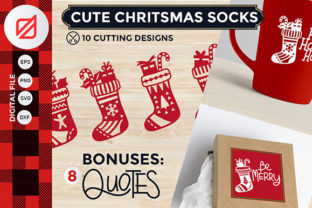 Cute Christmas Socks Graphics for Holiday Crafts