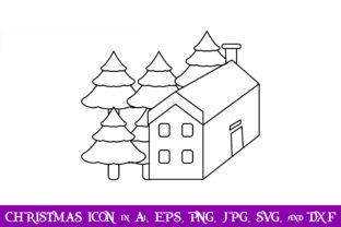 House Christmas Outline Icon: A Festive Touch