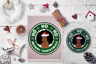 Merry Christmas Afro Woman Santa Hat: Graphics for Crafts
