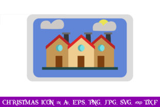 Row of Houses Christmas Icon: Editorial Graphics Review