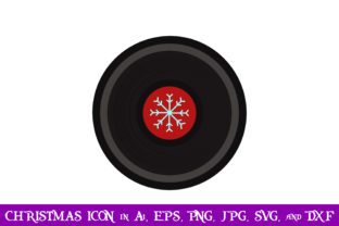 Snow Vinyl Record Christmas Icon: Graphics for Crafters