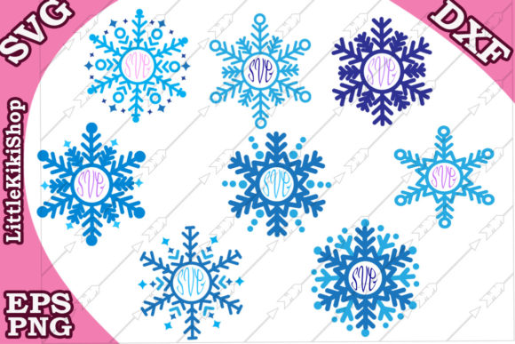 Snowflakes Monogram, Christmas: A Festive Graphics Asset for Crafts